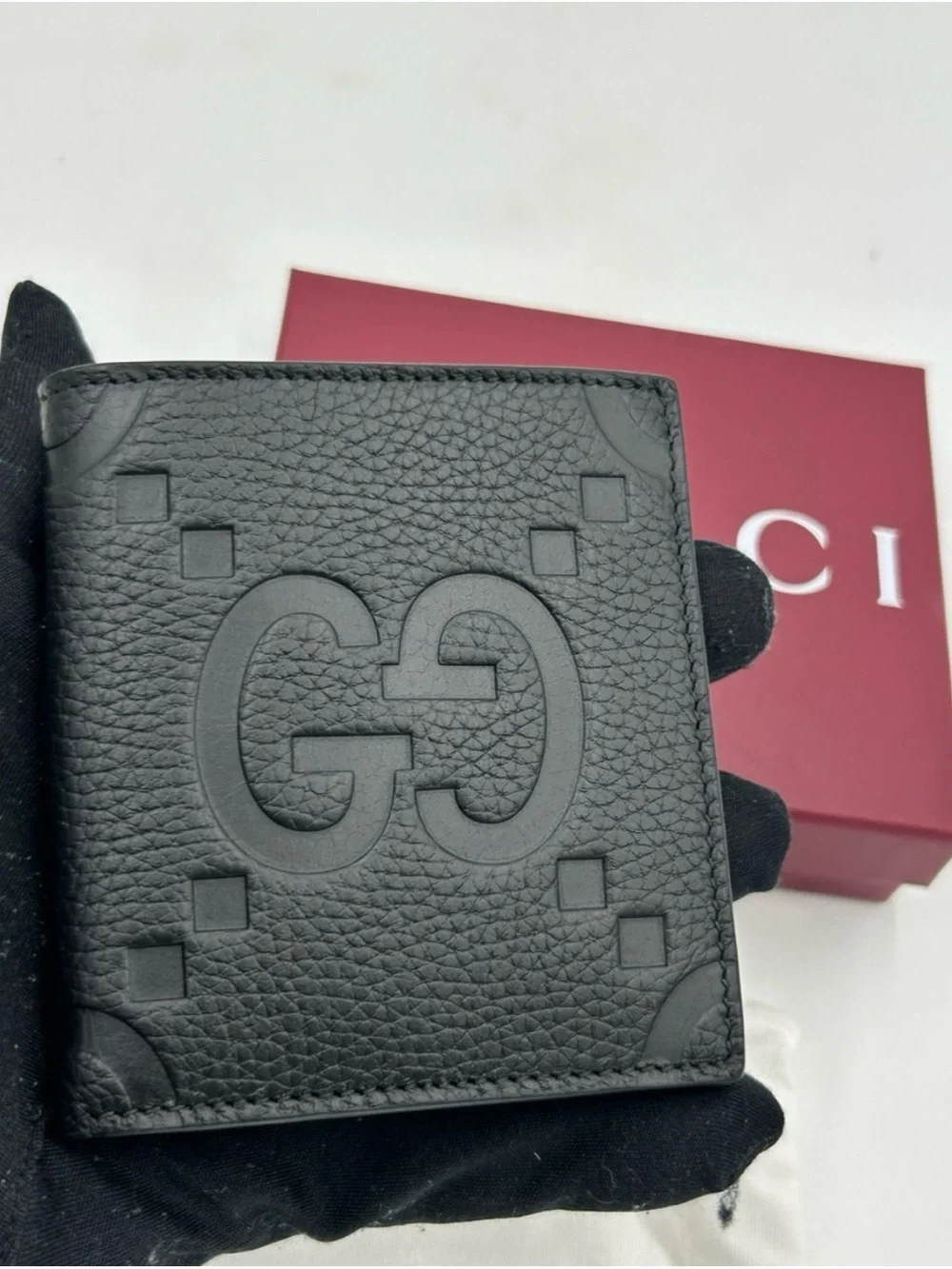 Gucci jumbo GG Leather bifold wallet made in Italy